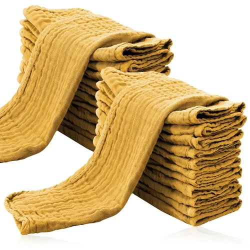 Vista 19 de Cute Castle Paquete de 24 paños de muselina para bebé, 100% algodón, ultra absorbentes, grandes, 20 x 10 pulgadas, trapos de leche súper