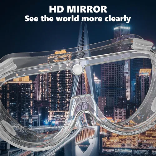 Vista 5 de Super More Anti-Fog Protective Safety Goggles Clear Lens Wide-Vision