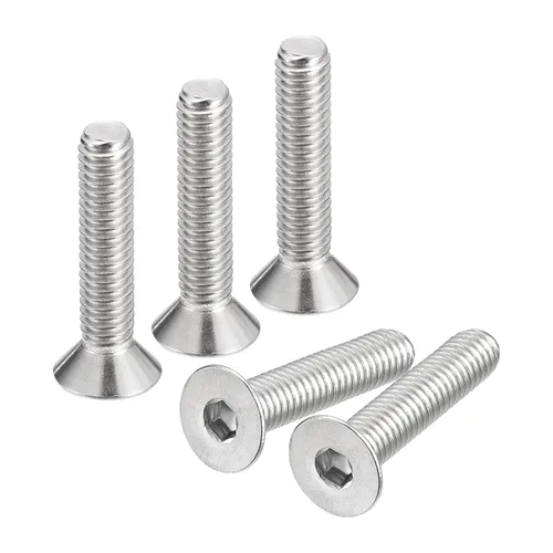 Vista 20 de uxcell Tornillos de cabeza avellanada plana 1/4-20x1, 20 tornillos de cabeza plana de acero inoxidable 304, rosca completa, pernos avellanados
