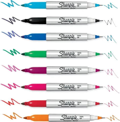 Vista 7 de Sharpie Marcadores permanentes de doble punta Puntas finas y ultrafinas Negro 2