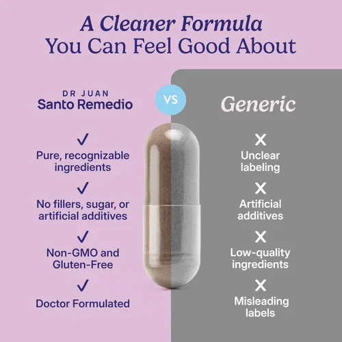 Vista 6 de Santo Remedio Equilibrio hormonal, suplemento dietético, alivio de los síntomas de la menopausia, ayuda a reducir los sofocos, sudores nocturnos