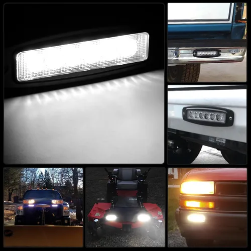 Vista 7 de Nilight 2 cápsulas LED de montaje empotrado de 18 W, 7.3 pulgadas, barra de luz antiniebla para todo terreno, iluminación impermeable para tractor