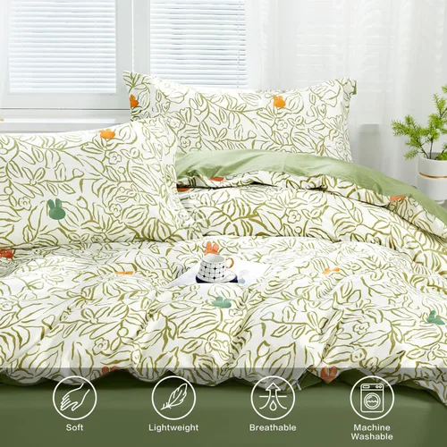 Vista 108 de SAPHREAS Juego de funda de edredón de algodón, tamaño King, a cuadros color gris oscuro y gris, geométrico, 3 piezas, 1 funda de edredón y 2 fundas