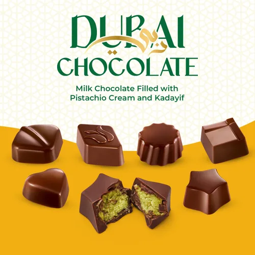 Vista 3 de Chocolate Dubai, 24 chocolates premium, caja de regalo de lujo de chocolate Dubai para compartir con amigos y seres queridos, caja de chocolate