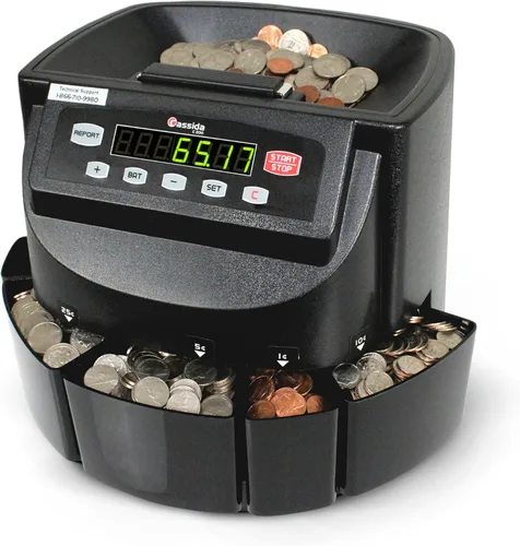 Vista 8 de Cassida Clasificador/contador electrónico de monedas C100, monedas contables 1¢, 5¢, 10¢, 25¢, 250 monedas/min, 110 VAC