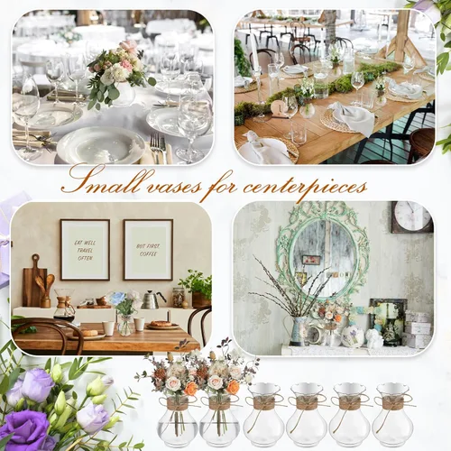 Vista 7 de Bokon 14.5 cm Jarrones pequeños de plástico para centros de mesa, jarrones de brotes de plástico al por mayor, jarrones de crecimiento de aguacate