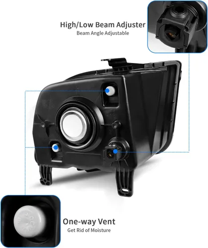 Vista 3 de DWVO Conjunto de Faro Delantero Compatible con Ford Mustang 2005-2009, Carcasa Negra, Lente Transparente para el Lado del Conductor y del Pasajero