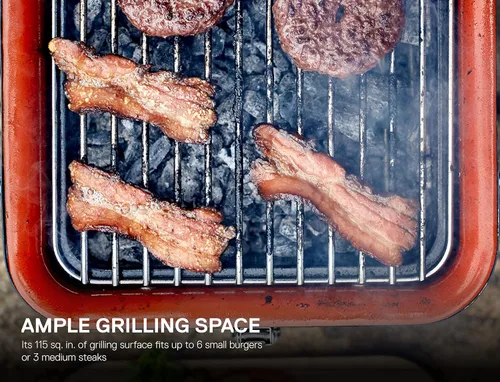 Vista 5 de Everdure CUBE Parrilla portátil de carbón, parrilla de mesa, parrilla perfecta para tailgate, playa, patio o camping, parrilla pequeña ligera