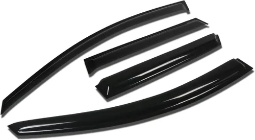Vista 7 de DNA MOTORING WVS-183 - Deflector de ventana de ventilación de humo oscuro, protector contra la lluvia/sol, paquete de 4