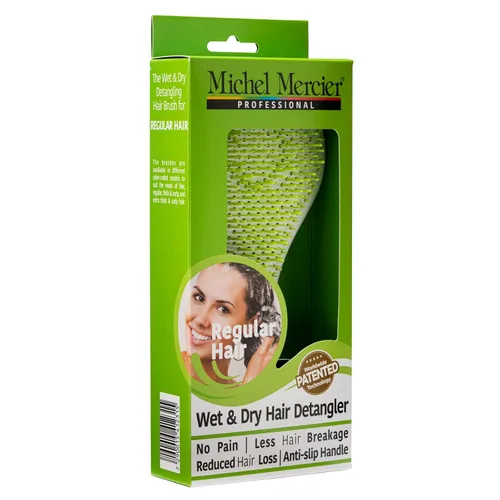 Vista 9 de Michel Mercier Cepillo desenredante para cabello húmedo y seco, cerdas suaves, mango antideslizante para cabello saludable, brillante, regular
