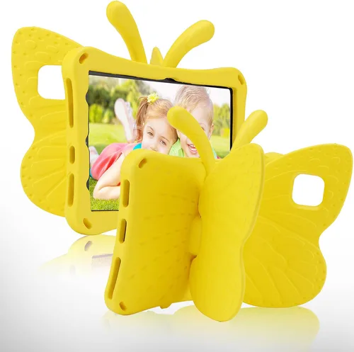 Vista 9 de Funda para iPad Mini 6 5, iPad Mini 6 8.3 con diseño de mariposa y soporte, EVA ligera de cuerpo completo, protector contra caídas, resistente a Azul