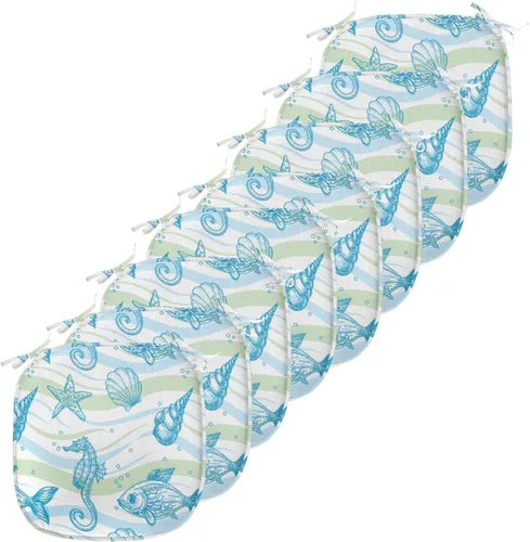 Vista 117 de Ambesonne Grunge Chair Seating Cushion, Retro Striped Background Pineapple Vintage Hippie Graphic, Anti-Slip Seat Padding for Kitchen & Patio