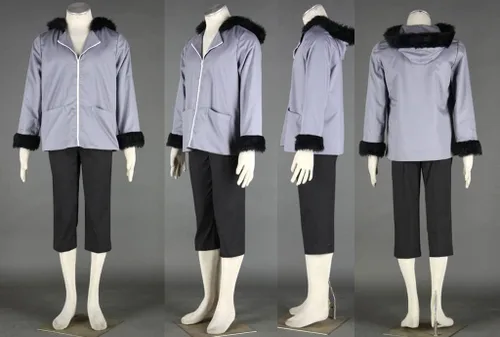 Vista 3 de Anime Inuzuka Cosplay kiba - Abrigo gris con capucha para hombre, disfraz de Halloween