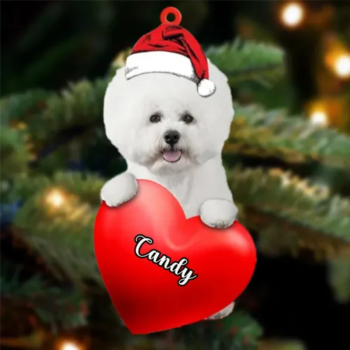 Vista 65 de Amantes de los perros de Navidad, corazón de perro de Navidad disponible para muchos perros Malamute de Alaska, adorno de Navidad, adorno