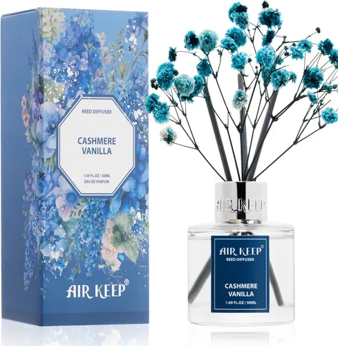 Vista 60 de Airkeep Difusor de varillas de 3.38 onzas (3.4 fl oz), juego de difusor de varillas perfumadas de lino limpio y vainilla de cachemira, difusor