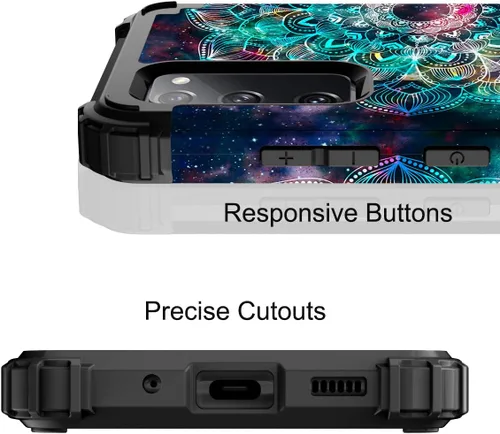 Vista 8 de Hocase Funda para Galaxy S20 FE 5G, resistente a prueba de golpes, goma de silicona suave, funda protectora híbrida de plástico duro para Samsung