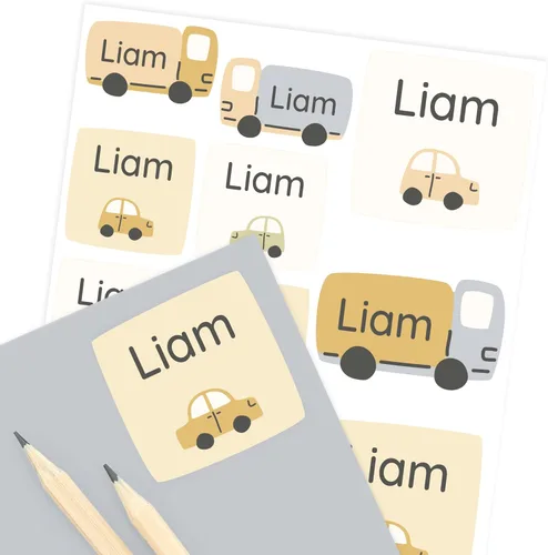 Vista 16 de Etiquetas de nombre para niños (33) – Calcomanías personalizadas para guardería, campamento y escuela – Calcomanías duraderas e impermeables