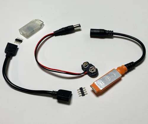 Vista 2 de Kit de prisma de 4 facetas con luces de llama, luces LED ámbar naranja y rojo, funciona con pilas, paquete de 2 para efectos especiales, iluminación