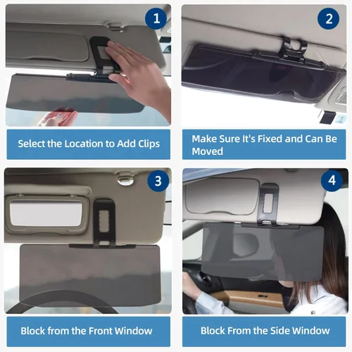Vista 7 de Extensor de visera solar – Bloqueador solar para coche – Extensor de visera de coche antirreflejo no polarizado – Extensión de visera de coche