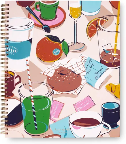 Vista 13 de Kate Spade New York Cuaderno grande con rayas universitarias, cuaderno espiral de 11" x 9.5" con 160 páginas