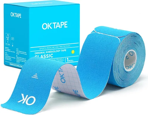 Vista 18 de OK TAPE Cinta de kinesiología de 10 pulgadas precortada, 20 tiras, cinta atlética elástica de algodón sin látex, 2 pulgadas x 16 pies, 2 rollos Beige