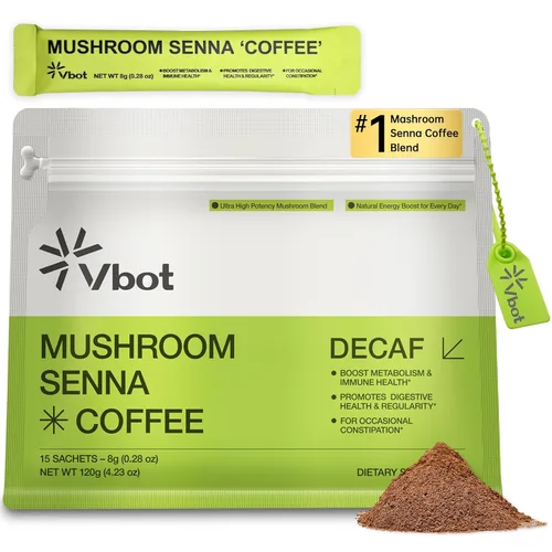 Vbot Café orgánico de hongos, café arábica prémium con melena de león, chaga, reishi, café instantáneo que apoya la concentración, la energía, la