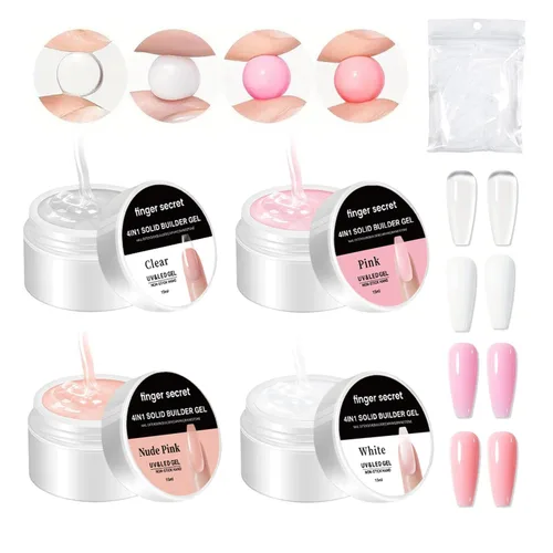 Vista 8 de Gel constructor sólido para uñas, 8.47 oz, 4 onzas, kit de uñas de gel constructor, no pegajoso para extensión de uñas, solución de engrosamiento