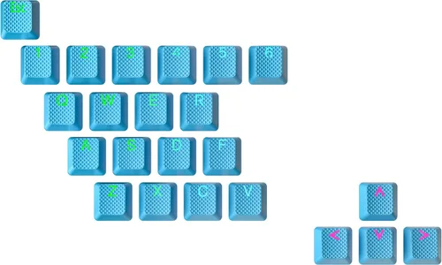 Vista 20 de Conjunto de teclas de goma Ranked Doble disparo translúcido Perfil OEM para teclado mecánico de juegos (Café Cuarzo, 23 teclas)