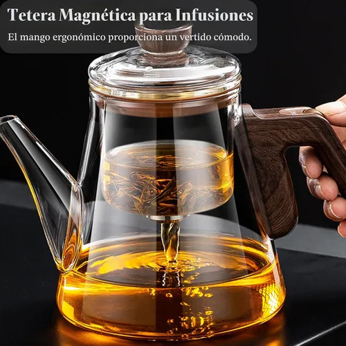 Vista 5 de YJX - Tetera magnética de vidrio de 25.4 onzas, infusor de té encantado