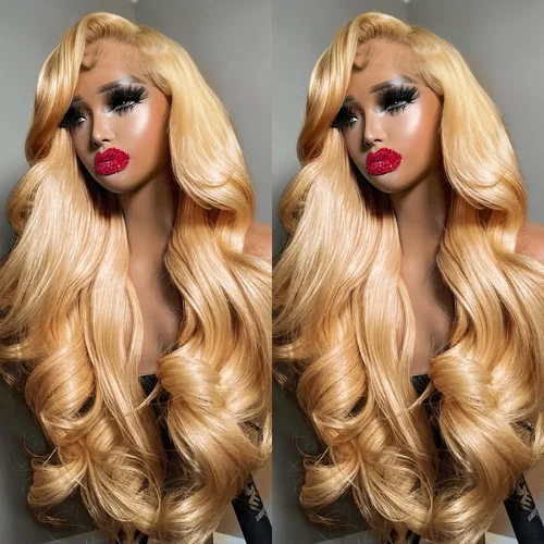 Vista 19 de UMEGOOD - Peluca de cabello humano rubio miel de 200 % de densidad, 13 x 6 HD, transparente, encaje frontal, cabello humano prearrancado de 13 x 6