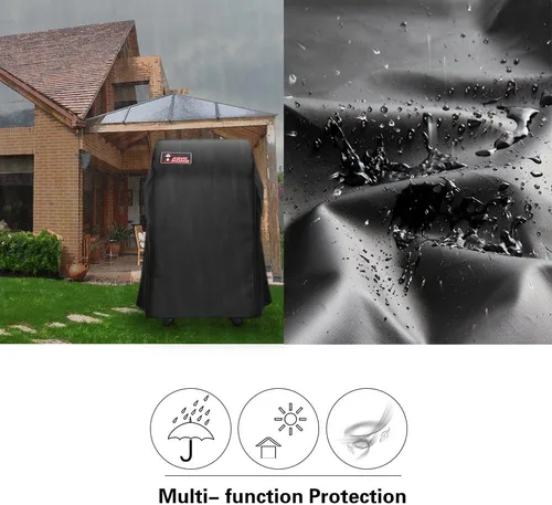 Vista 4 de 7105 Premium Cover para parrillas de gas Weber serie 210 con ambas colapsadas (no apto para Spirit II E-210), color negro