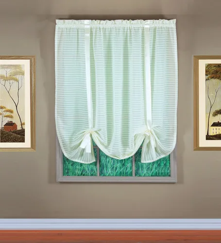 Vista 62 de Today's Curtain, Inserción de Abanico de Cortina de Rayas Silueta Translúcida, Azul, 30" x 76.2 cm de ancho x 101.6 cm de largo