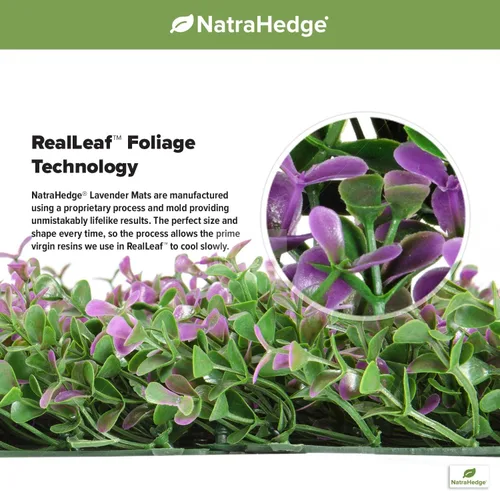 Vista 5 de NatraHedge® Paneles artificiales de lavanda de 20 x 20 pulgadas para setos (paquete de 12)