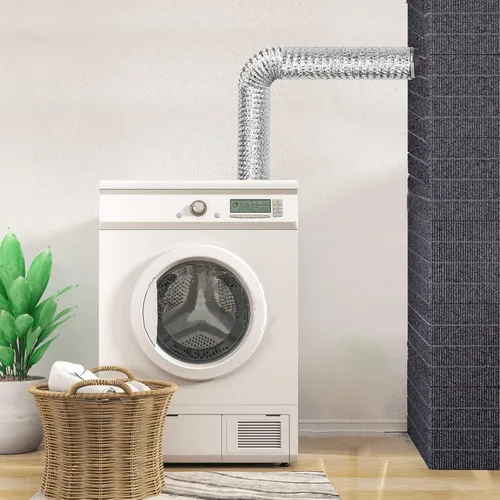 Vista 3 de TEAIERXY Manguera de ventilación para secadora de 4 pulgadas y 5 pies, conducto de aire flexible, papel de aluminio resistente extra grueso