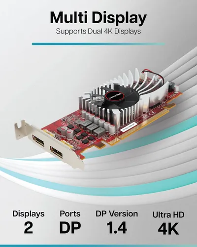 Vista 2 de VISIONTEK Tarjeta gráfica AMD Radeon RX 550 SFF con ventilador único de 4 GB GDDR5 PCIE 3.0