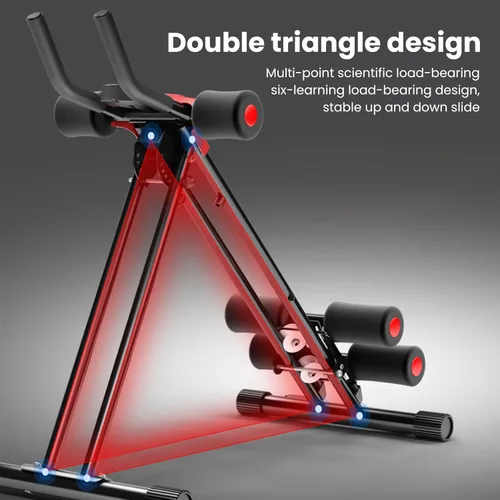 Vista 4 de Máquina de Abdominales, Equipo de Entrenamiento Abdominal Plegable con Banco de Sentadillas, Equipo de Ejercicio Completo con Monitor LCD