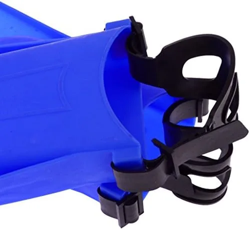 Vista 2 de Adultos Aletas Ajustables Natación Buceo Herramientas de Aprendizaje - Azul, L