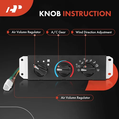 Vista 3 de Panel de Control de Clima del Calentador HVAC A-Premium Compatible con Jeep Wrangler TJ 1999-2006 con AC - Reemplaza# 55037473AB