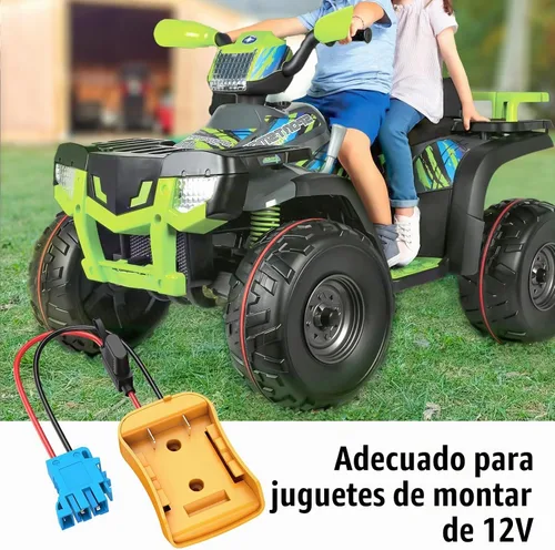 Vista 6 de Azocek para Adaptador de Rueda Eléctrica Compatible con Batería Dewalt de 20V con Arnés de Cable Conector Compatible con Coche Infantil Peg-Perego