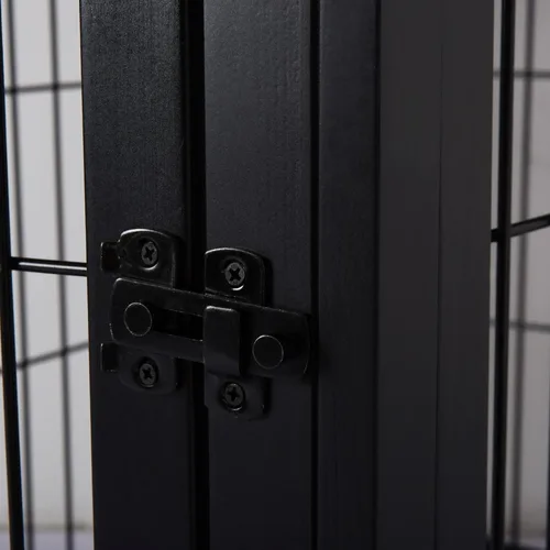 Vista 9 de PawHut Muebles de jaula para perros, mesa auxiliar de jaula para perros pequeños con dos lados de apertura, puerta con cerradura, perrera