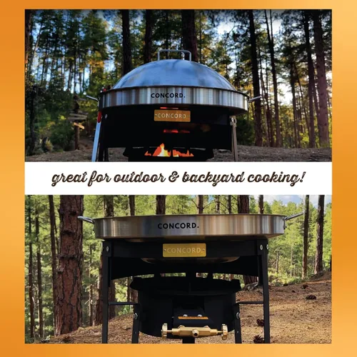 Vista 6 de Concord Soporte para Comal de Acero con Recubrimiento en Polvo de 30" con Estante de Montaje de Quemador Ajustable. Ideal para Discada, Vendedores