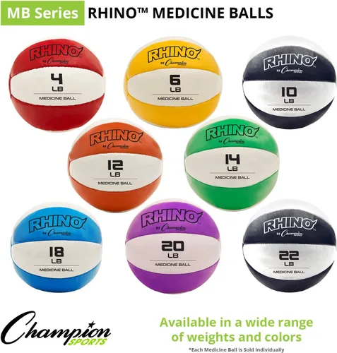 Vista 3 de Champion Sports Leather Medicine Balls – Durable Weighted Balls for Strength, Core & Conditioning Training