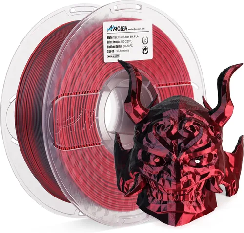 Vista 37 de AMOLEN Filamento PLA de Seda para Impresora 3D, Filamento PLA Kingfisher Rainbow Multicolor Brillante 1.75mm, Filamento de Impresión 3D PLA