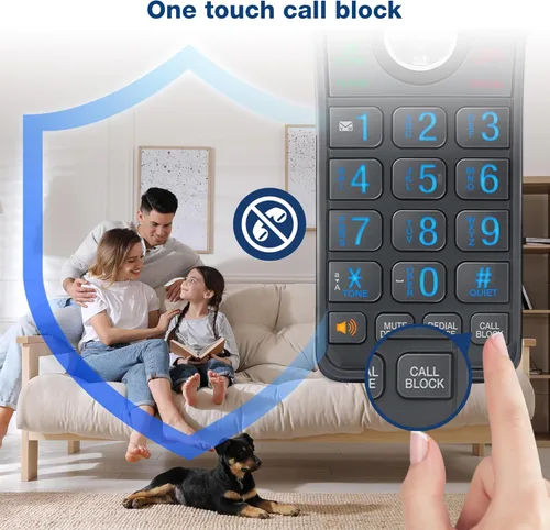 Vista 3 de VTech IS8128-51 - Teléfono inalámbrico DECT 6.0 de 5 manos con alcance superlargo para el hogar, con contestador automático, alcance de hasta 2300