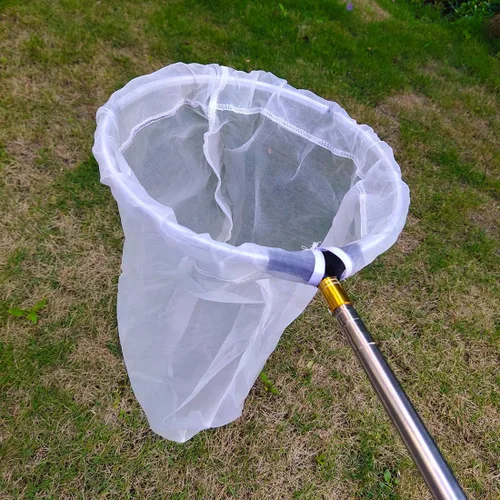 Vista 5 de Red telescópica de pesca para insectos y mariposas, mango de acero inoxidable que se extiende de 15 pulgadas a 59 pulgadas