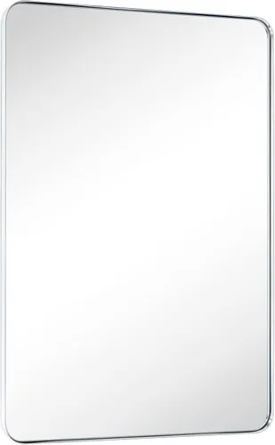 Vista 13 de GRACTO Espejo de baño con marco de metal dorado cepillado de 24 x 30 pulgadas para pared en acero inoxidable redondeado rectangular espejo