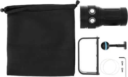 Vista 5 de SecurityIng Linterna de video de buceo con luz roja UV blanca, ángulo de haz amplio de 120 grados, fotografía subacuática, linterna de buceo