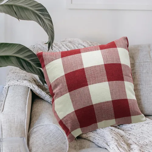 Vista 7 de MIRLEWAIY Paquete de 2 fundas de almohada a cuadros de búfalo de granja para Halloween, funda de cojín de lino de poliéster, decoración del hogar