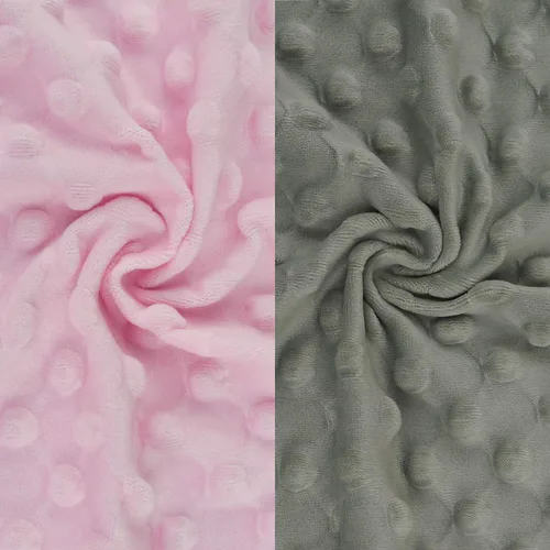 Vista 4 de BlueSnail Funda para cambiador de puntos ultra suave Minky 2 unidades (gris + rosa, 2 unidades)