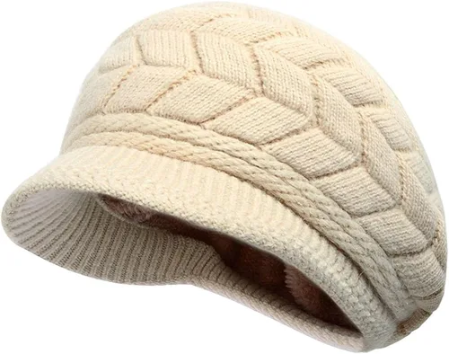 Vista 2 de Hindawi gorro de lana caliente de invierno para mujer gorra esquí de lana con visera